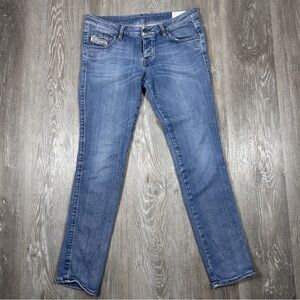 Diesel Jeans Womens 30 Blue Cuddy Slim Straight Mid Rise Button Fly Italy